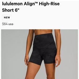 Lululemon Align™ High-Rise Short 6" in camo
